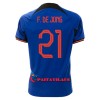 Virallinen Fanipaita Alankomaat Frenkie de Jong 21 Vieraspelipaita MM-Kisat 2022 - Miesten